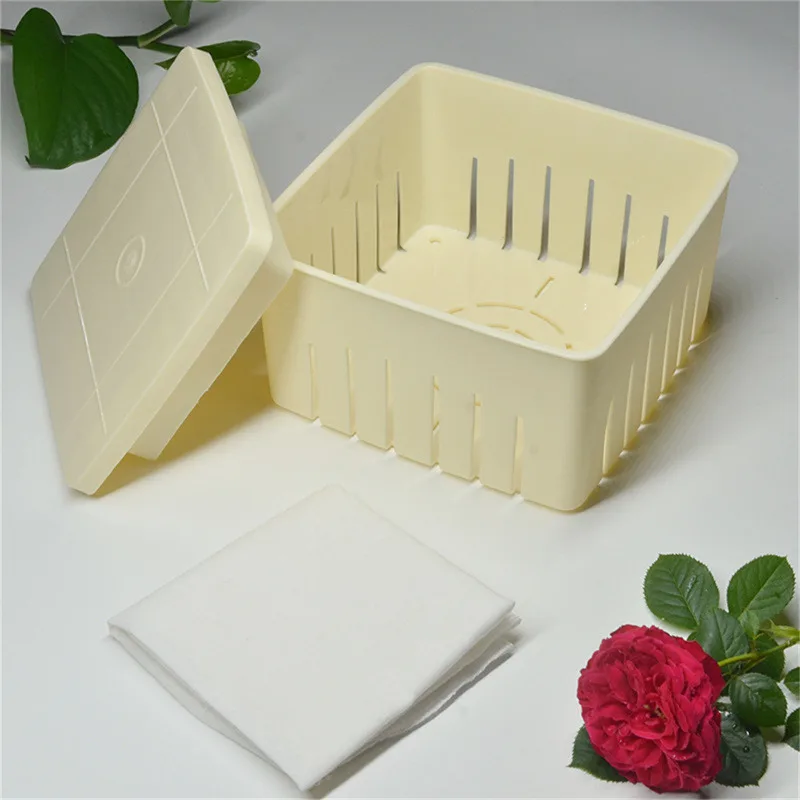 1pc DIY Plastic Homemade Tofu Maker Press Mold Kit tofu mold Tofu Making Machine Set Soy Pressing Mould With Cheese Cloth Cuisine