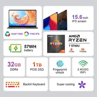 Ninkear A15PLUS 15.6 Inch FHD IPS Laptop Computer 1920*1080P 16GB DDR4 512GB SSD Windows 11 Laptop AMD WiFi6 9000mAh Battery 2