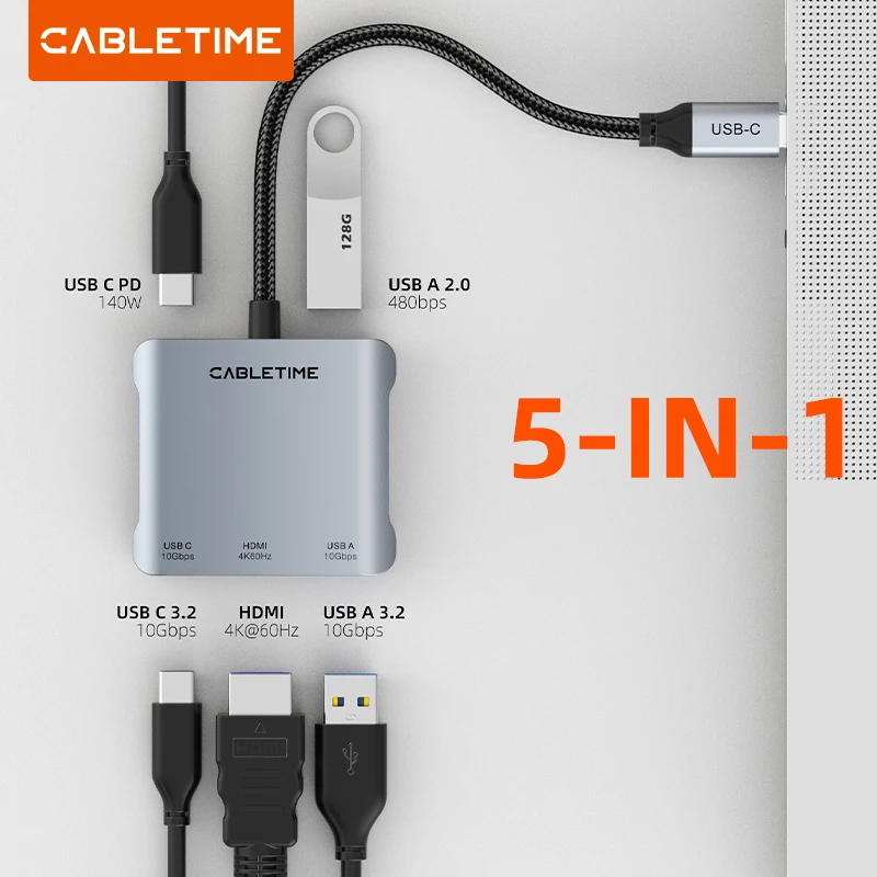 USB-C Video Output Hub with 5 Ports – Does the CABLETIME 4K 60Hz Model ...
