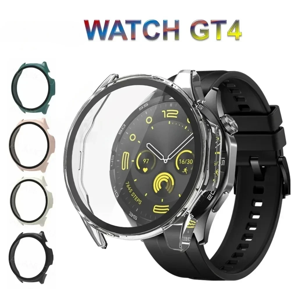 Premium Full-Cover Glass Protective Case for Huawei GT4 Smartwatch