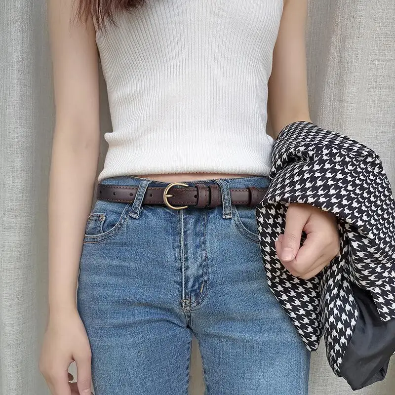 

High-quality Designer PU Leather Fashion Slim Thin Belts Women Women's Jeans Pin Buckle Belt 110cm