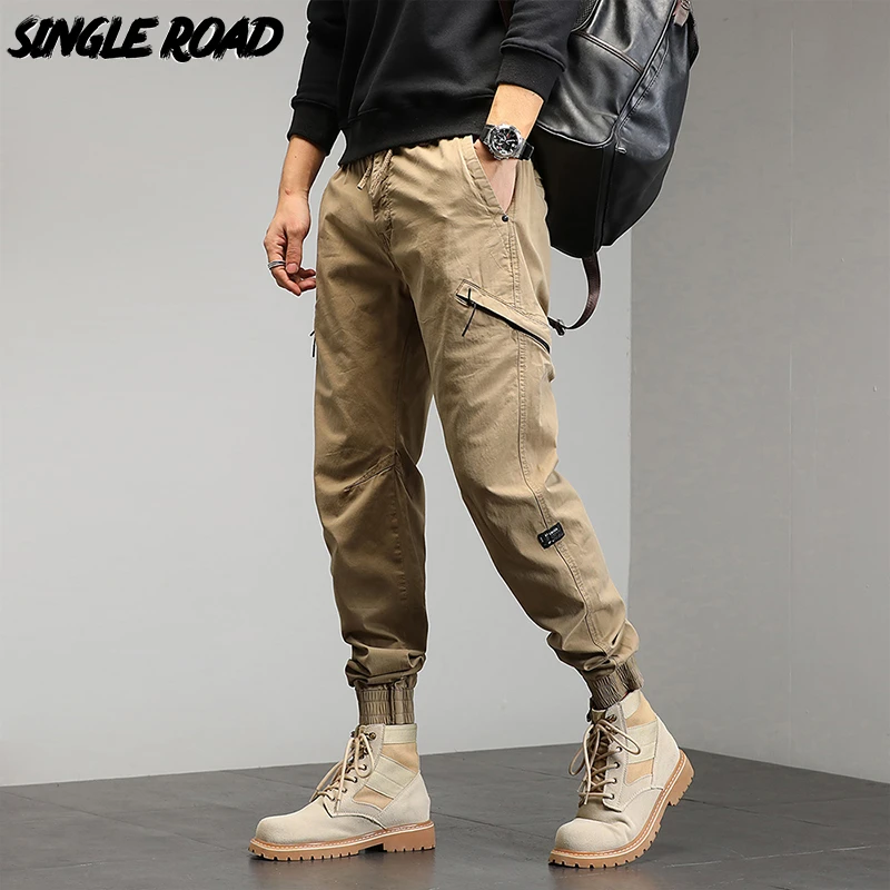 cargo joggers for men Single Road Mens Cargo Pants Men 2022 Techwear Multi Pockets Tactical Military Joggers Male Trousers Streetwear Casual Pants Men best cargo pants