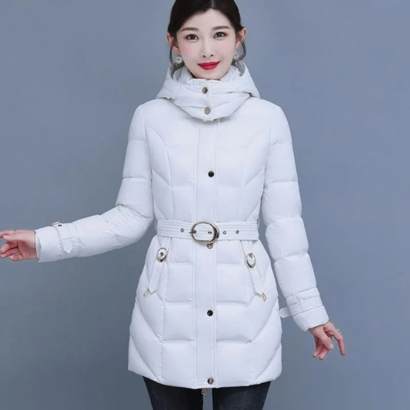 2023 New Women Down Jacket Winter Coat Female Keep Warm Thick Parkas Loose Long Outwear Top Grade Fashion Hooded Overcoat S-4XL