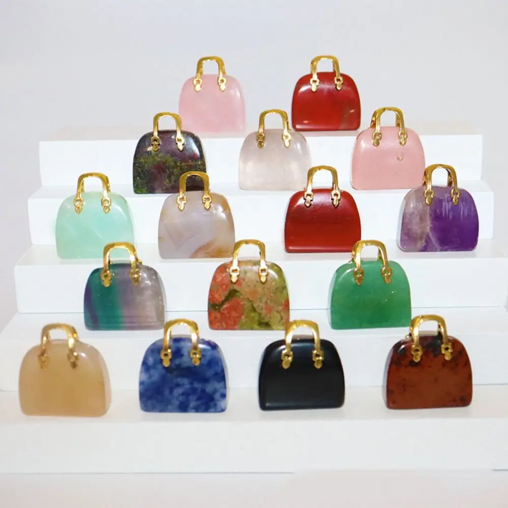 Crystal Handbag Carved Stone Ornament 1