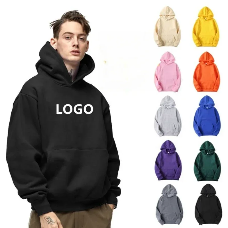 

High Quality Polyester Thick Blank Plain Heavyweight DIY Oversized Hoodies No String Unisex Polyester Logo unisexHoodies Tops