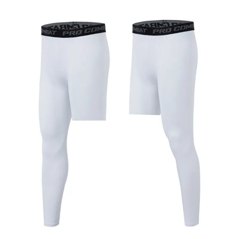 Men Compression Leggings Gym Sports Running Tights Quick Dry Elastic One Leg Ninth Pants Basketball Jogging Male Sportswear view 3