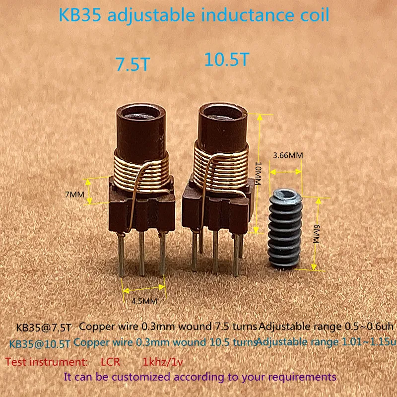 Five highfrequency radio plastic skeleton coils adjustable core inductors