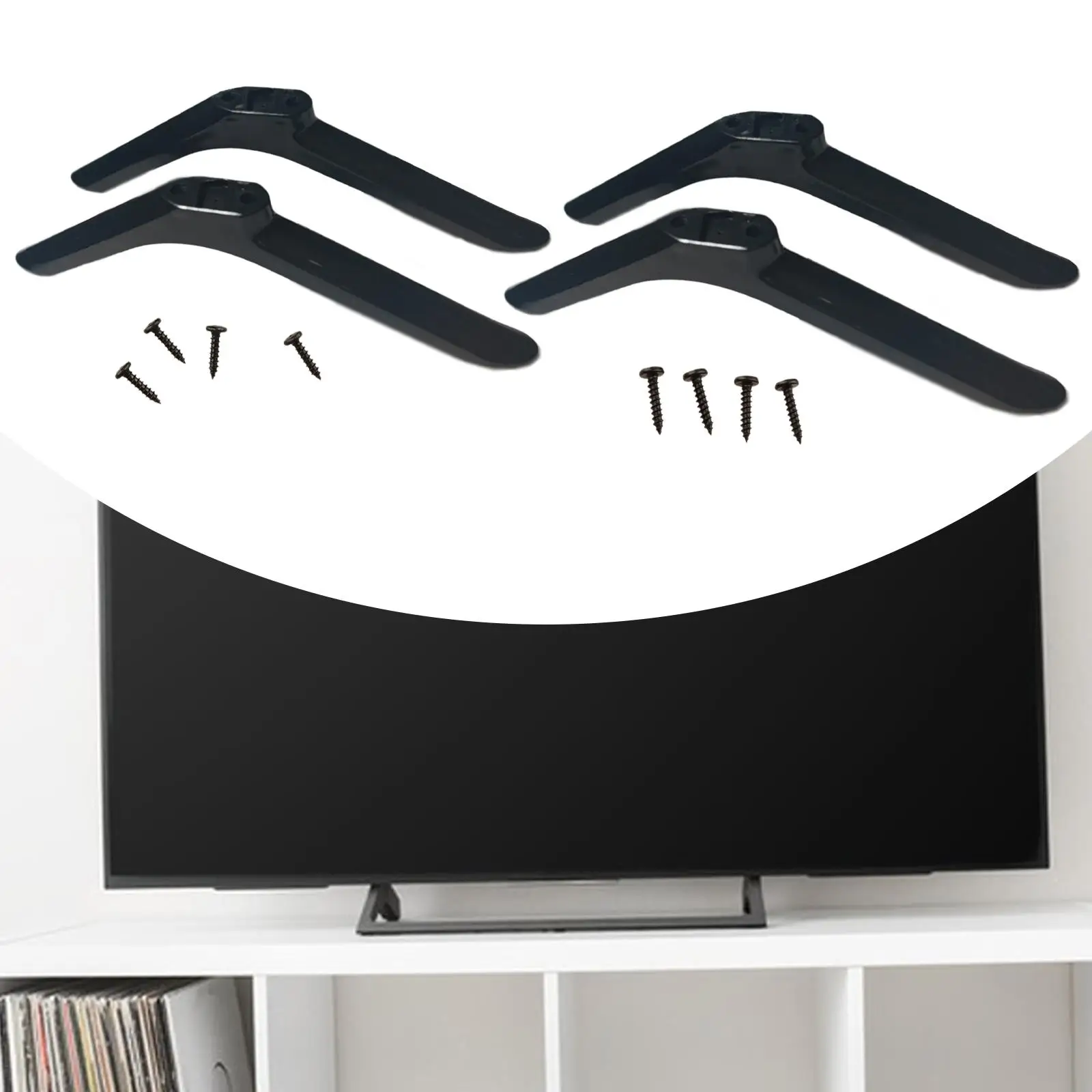 2x TV Stand Legs Televisions Stand Portable Sturdy Easily Install Anti Slip with