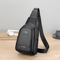 Kagaroo marque de luxe poitrine Pack hommes sac à bandoulière en cuir poitrine sac voyage sac à bandoulière noir marron messager sac à bandoulière mâle 5