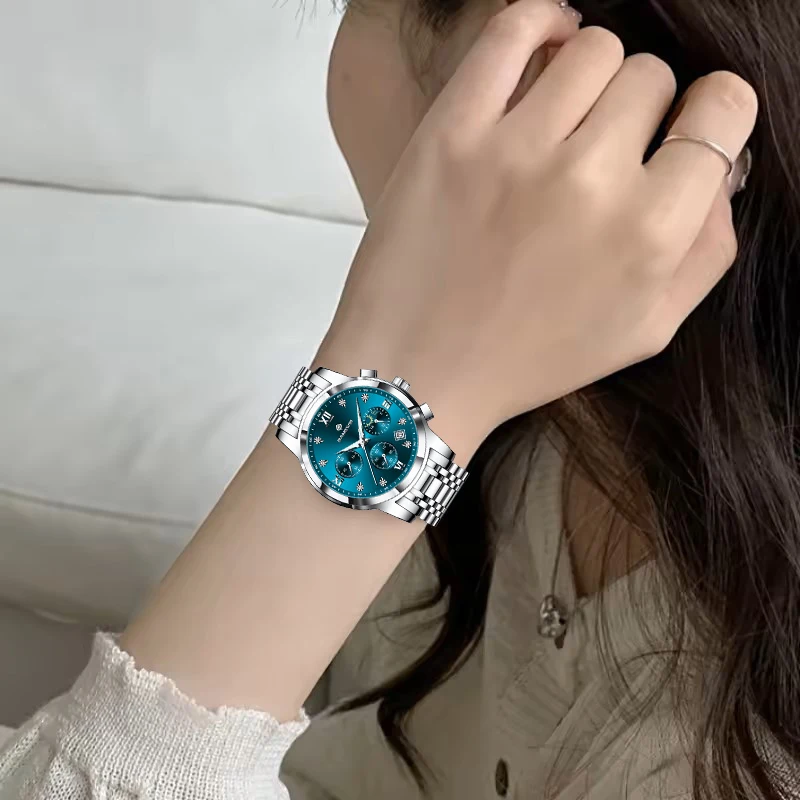 LIGE BANGWEI New Luxury Diamond Watch Women Fashion Simple Chronograph Wrist Watches for Women Waterproof Quartz Ladies Watch