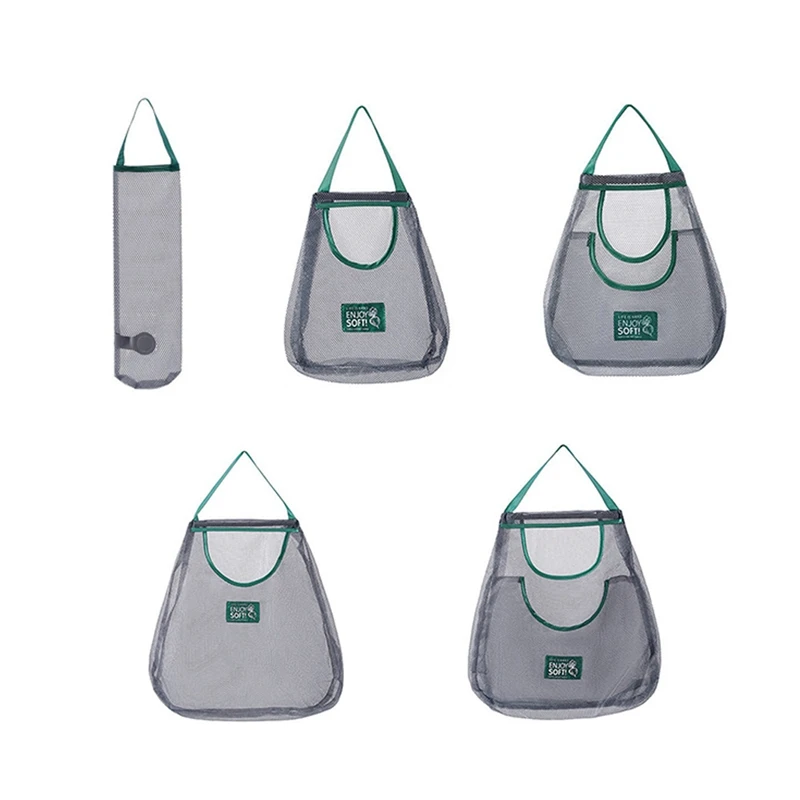 

Многоразовая подвесная Сетчатая Сумка для кухни, вместительное домашнее хранилище для фруктов и овощей, простая установка