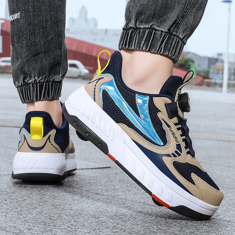Roller Skate Shoes Boys Fashion Sports Boots 4 Wheels Sneakers Kids Girls Children Birthday Gift Toys Game Footwear