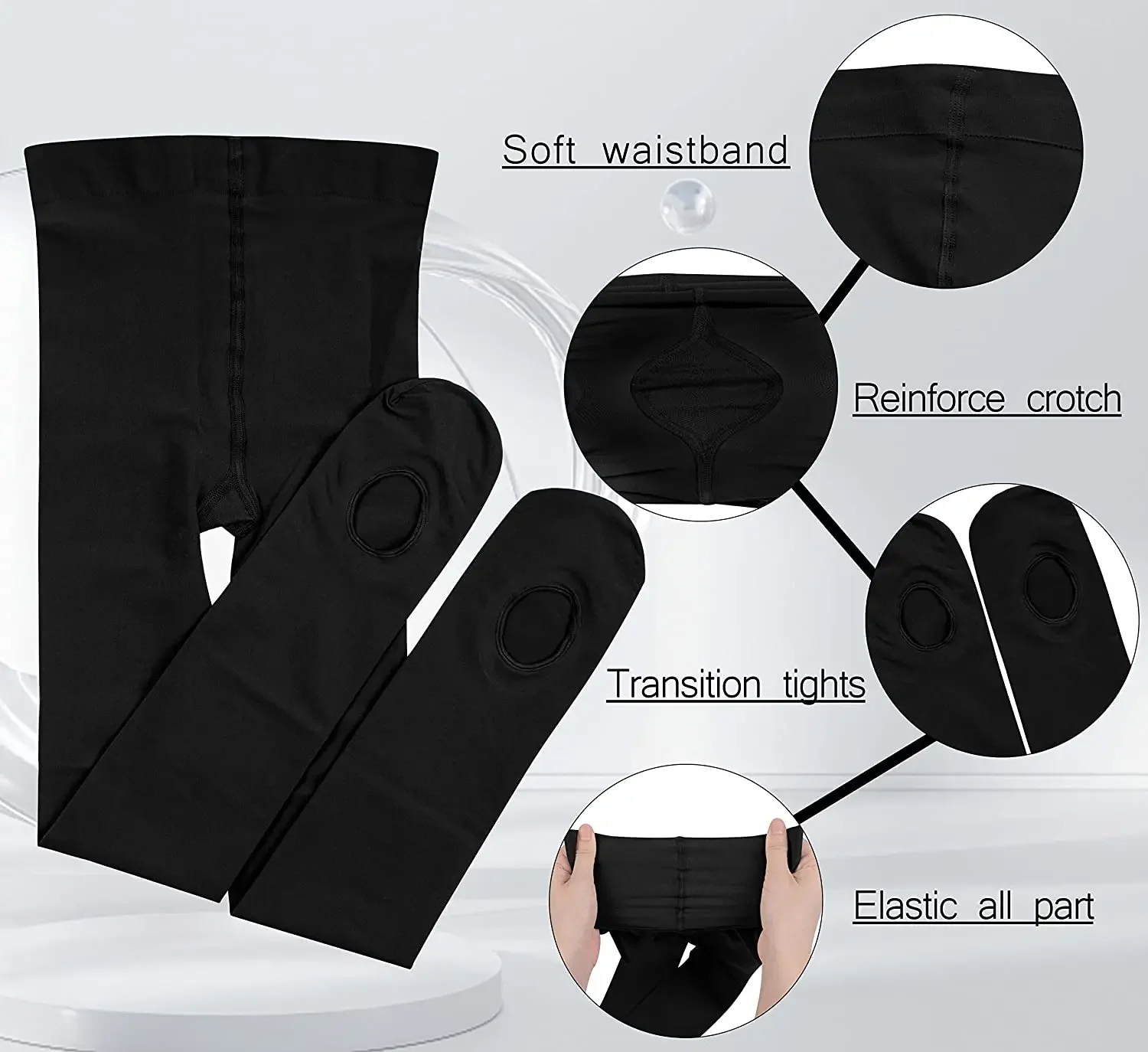 Pro Dance Strumpfhosen für Mädchen, Ballett-Gymnastik-Leggings, Strümpfe für Kleinkinder – Detail 2