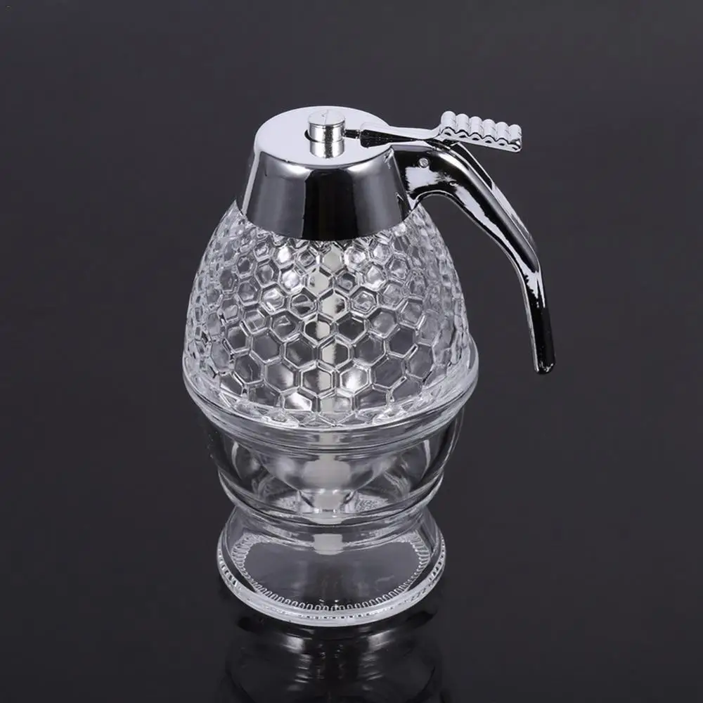 Description Picture 4 of itemAcrylic Honey Dispenser Honey Bottle Jar Squeeze Bottle With Lid And Honey Glass Stand Non-toxic Vacuum Plating Honey Syrup Cup