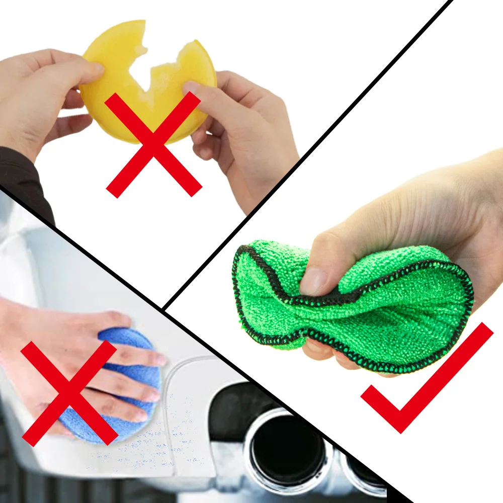 Microfiber Car Wax Applicator Pad 5Piece Belt Design for Easy Control to Apply Wax and Polish Foam Sponge 5inch