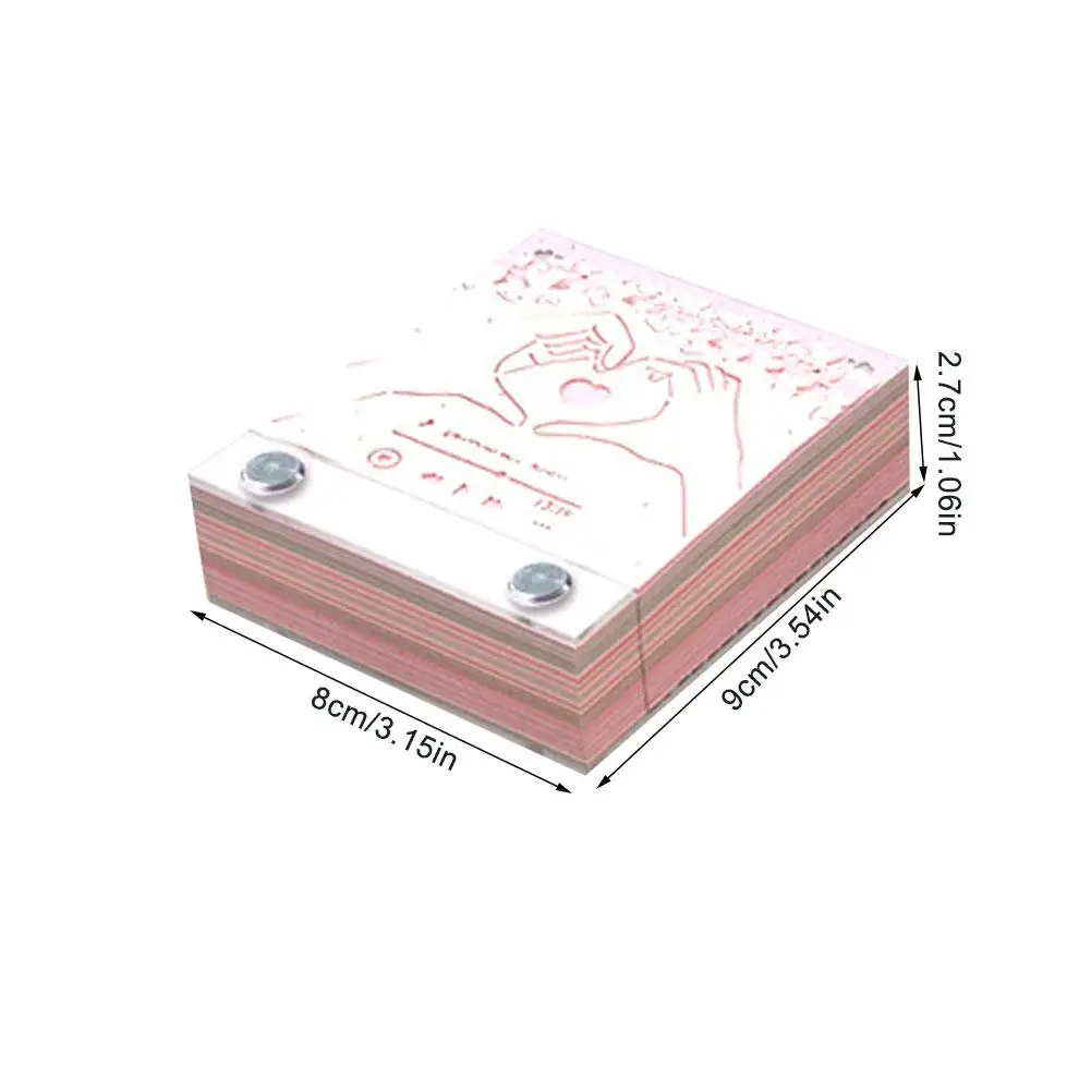 S810771c12b5049a7a74ce1c5f0749af96 Diabelski młyn 3D kolorowe kartki samoprzylepne Kawaii, do kreatywnej dekoracji słodkie 3D papierowy notatnik rzeźba sztuka DIY na walentynki 2024