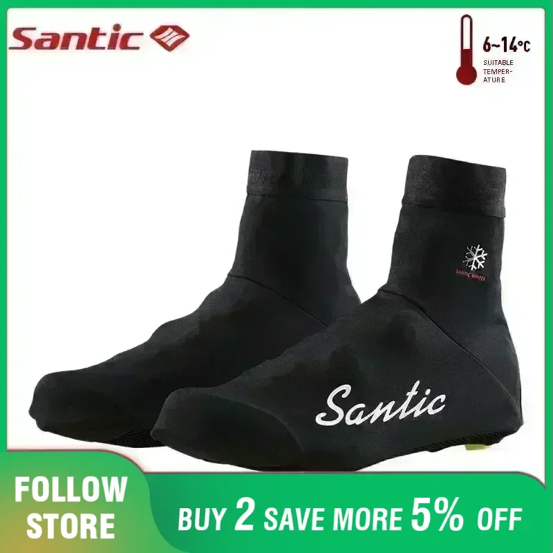 Santic Men Cycling Shoes Cover Winter Warm Thermal Overshoes Windproof Road Bike Shoes Cover Spring Summer MTB