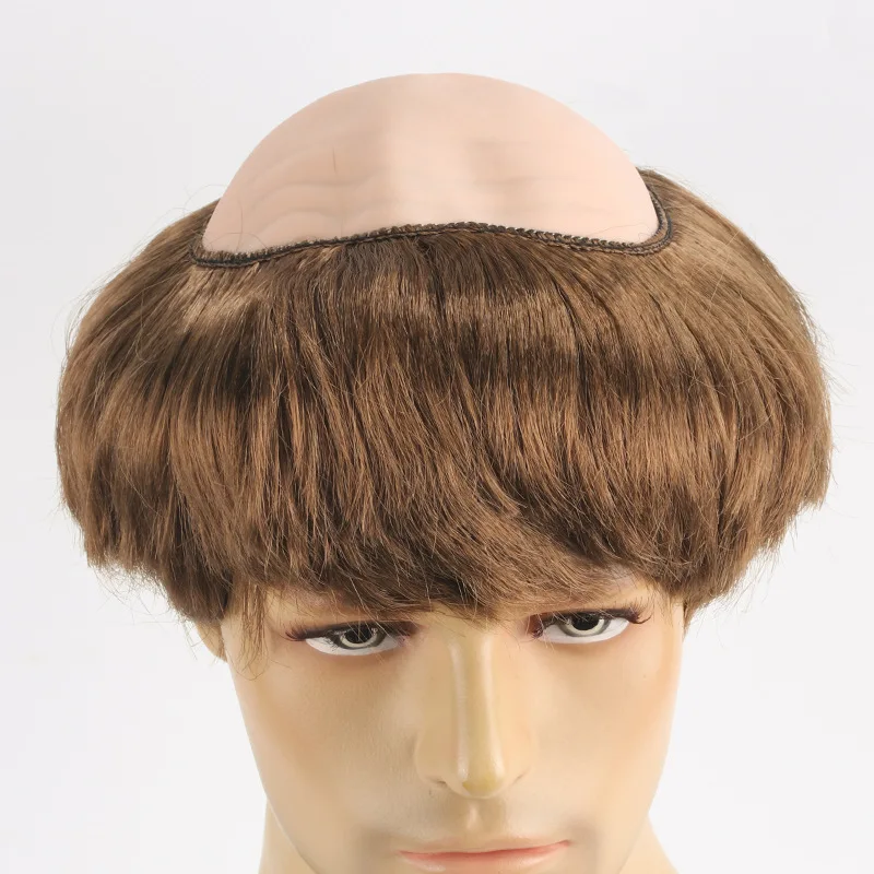 Funny Cosplay Bald Head Wig Monk Wig Novelty Brown Bald Cap Children Adult Monk Costume Suitable for Halloween Cos Wigs cosplay costume halloween party props