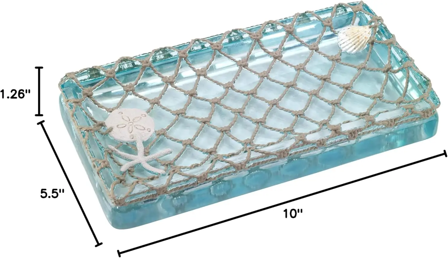 Decorative Tray, Resin Countertop Organizer, Beach Inspired Bathroom Accessories