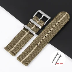 Nylon Canvas Quick Release Watch Strap - Versatile Military Sport Bracelet - 22mm (B - Green Beige)