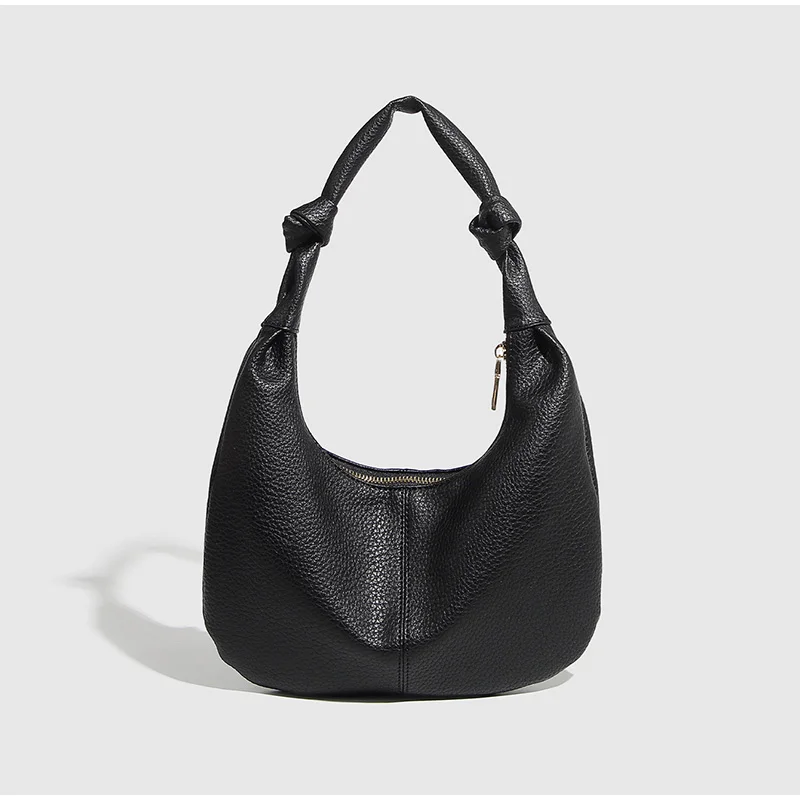 Pilzniete Hobo Unterarm-Umhängetasche, Halbmondknödel-Handtasche, Designer-Clutch mit Metallnieten und Punkten, kompakte, schicke Damen-Einkaufstasche – Detail 8