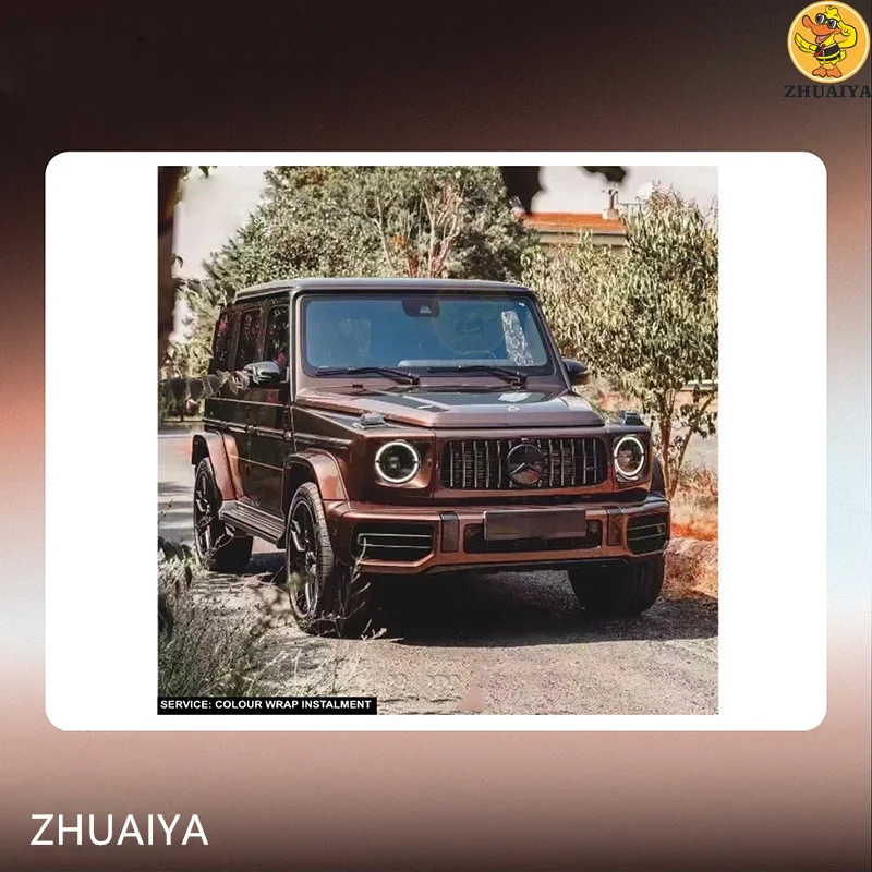 ZHUAIYA 하이퍼 글로스 메탈릭 에디션 코코 브라운 비닐 랩 필름, 자동차 랩핑용 차량 랩핑, 버블 프리, 쉬운 설치, 1.52x18M