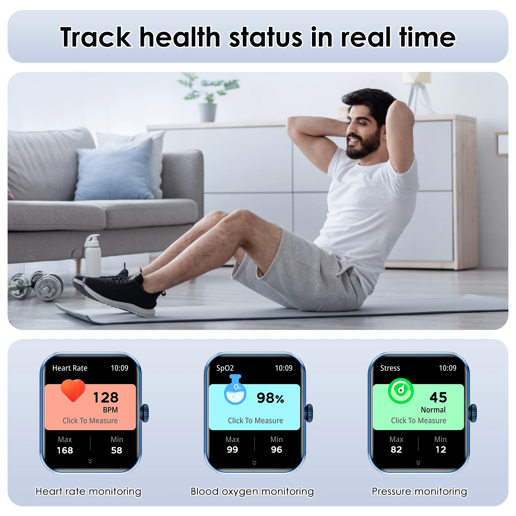 Baolubao New Smart Watch Bluetooth Answer/Dial Messages Reminder Fitness Tracking Watch 100+Sports Modes Voice Assistant