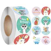 

500pcs Cute Happy Birthday Stickers Kids toys Gift Package Birthday Gift Decoration Tag Sealing Label Scrapbooking Stickers