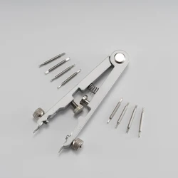 Watch Spring Bar Plier Tool Kit with Adjustable Screw for Strap Repair and Replacement (Silver)