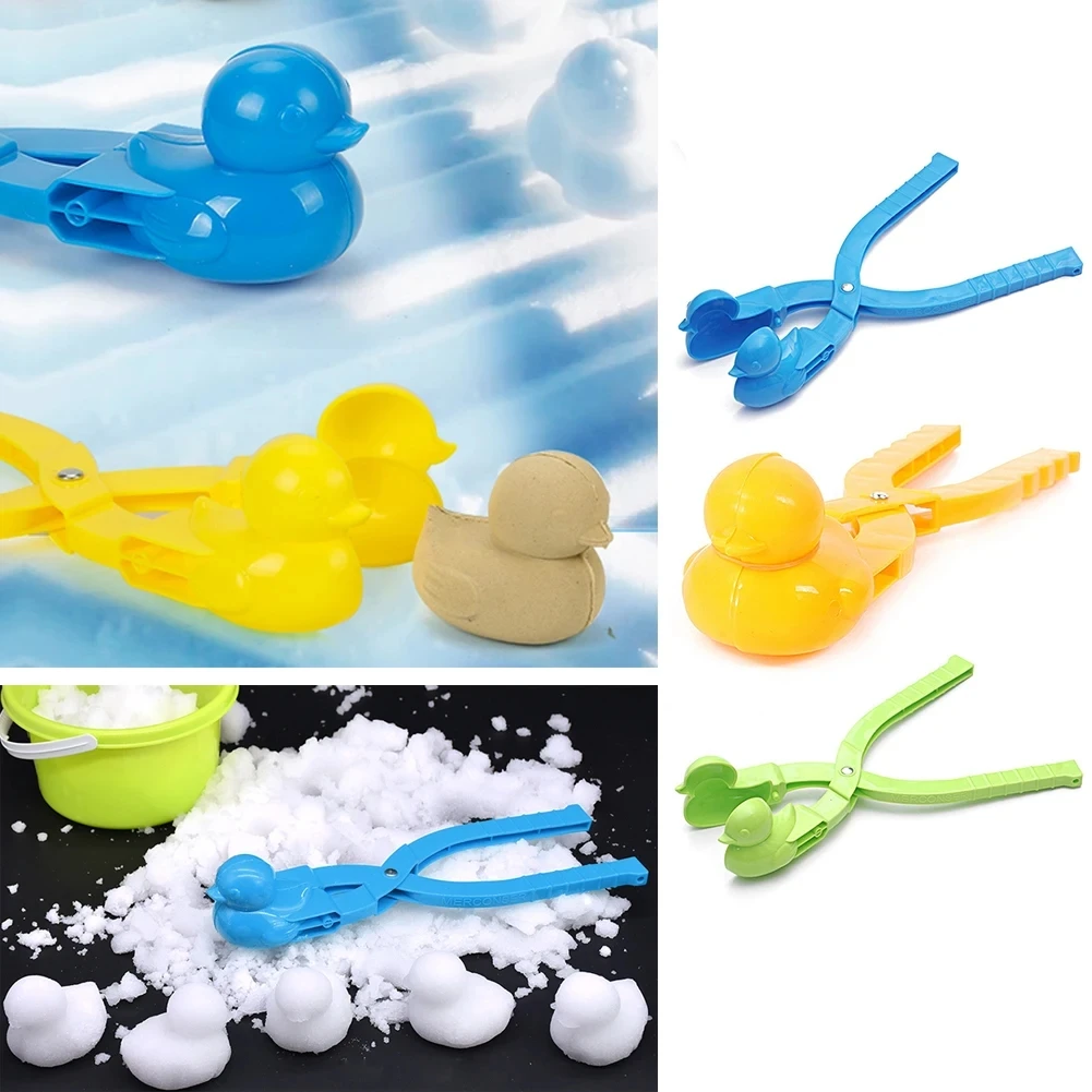 Snowball Maker Clip For Kids Adult Heart Snowflake Duck Shape Clip Tongs for Outdoor Sand Snow Ball Mold Toys Fight Sports Toys 3
