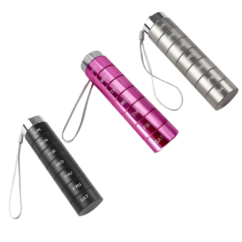 

Металлическая коробка для таблеток, 7-дневный водонепроницаемый металлический контейнер для таблеток, портативный футляр для