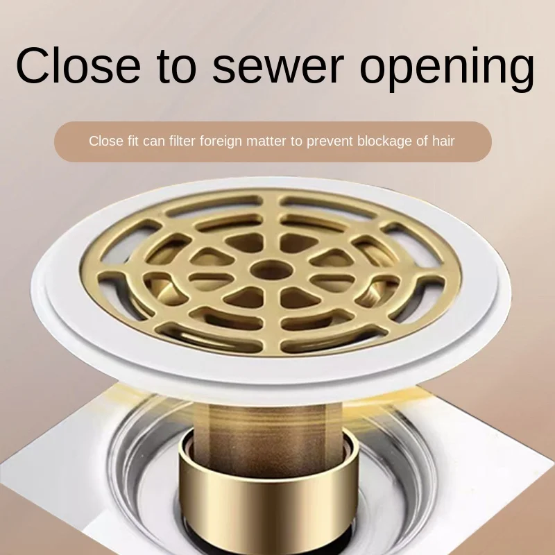 Floor drain deodorizer bathroom sewer pipe drainage outlet large filter universal seal full copper inner core cover artifact