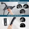 Four Spray Settings Shower Head Set Oil Rubbed Bronze and Black Finishing with 60" Long Stainless Steel Shower Hose 2