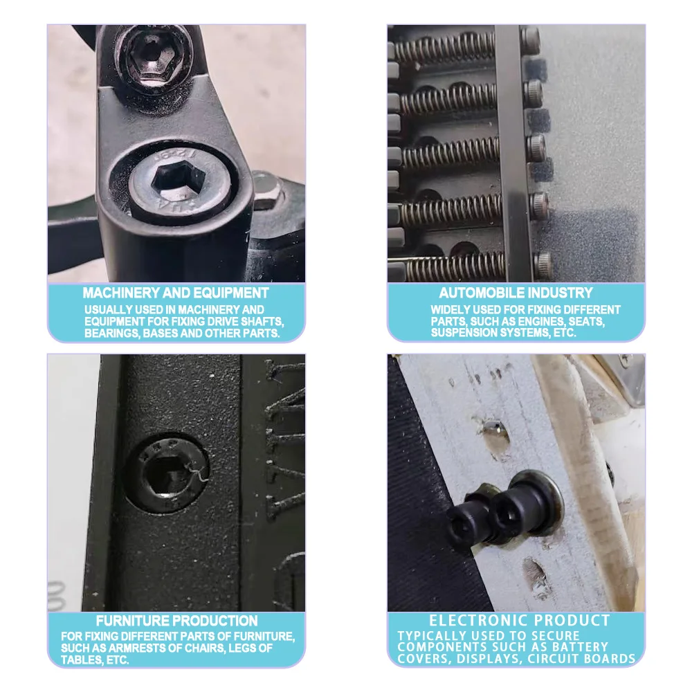 블랙 육각 소켓 헤드 캡 볼트 나사, 탄소강 알렌 육각 헤드 나사, DIN912, M1.4, M1.6, M2, M2.5, M3 등급 12.9, 20-100 개
