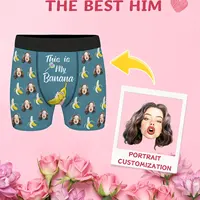 Custom Personalized Photo Men's Underwear Face Photo Boxer Briefs Novelty Print Men's Underwear Valentine's Day Gift for Husband 2