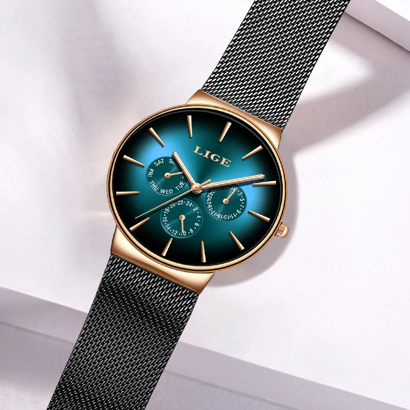 Luxury Women's Quartz Wristwatch with Mesh Steel Bracelet - Waterproof Fashion Timepiece