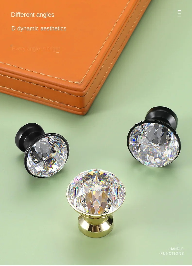 Description Picture 6 of itemCrystal Handles Kitchen Cabinet Knob Transparent Crystal Ball Dresser Pulls Drawer Knobs Kitchen Handles Furniture Hardware