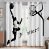 Basketball Sports 3d Printing Curtains Boys And Girls Room Dormitory Decoration Creative Curtains Can Be Customized 2 Pieces 1