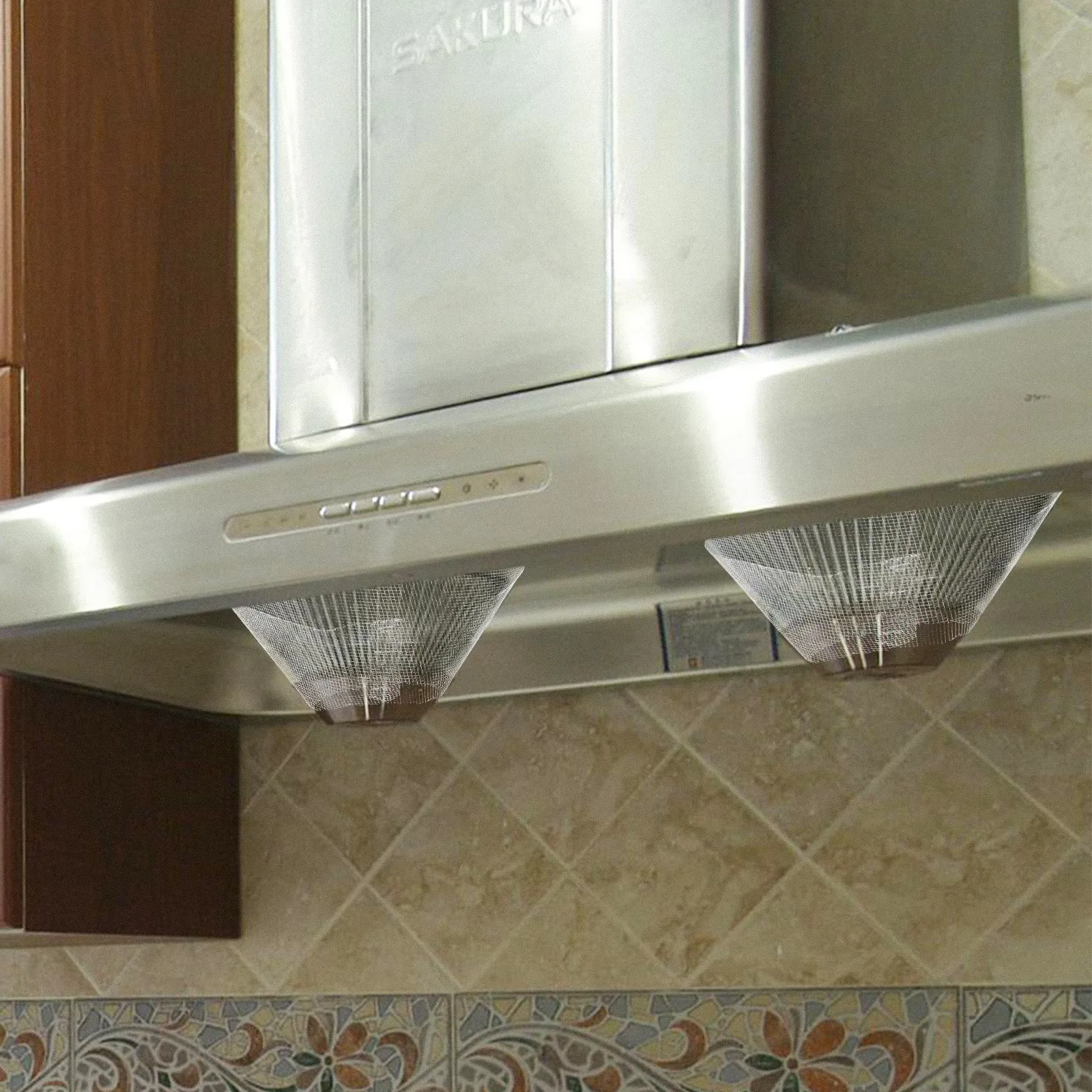 Kitchen Range Hood 10PCS Range Hood Filter Net Filters Air Vents For Ceiling Net Cooker Hood Kitchen Grease Vent Bowl Shaped Filters Air Vents
