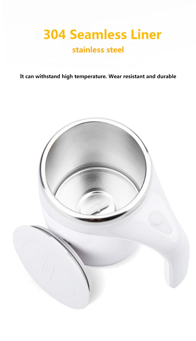 Automatic Mixing Cup Stainless Steel Electric Magnetic Rotating Coffee Cup Electric Coffee Mug