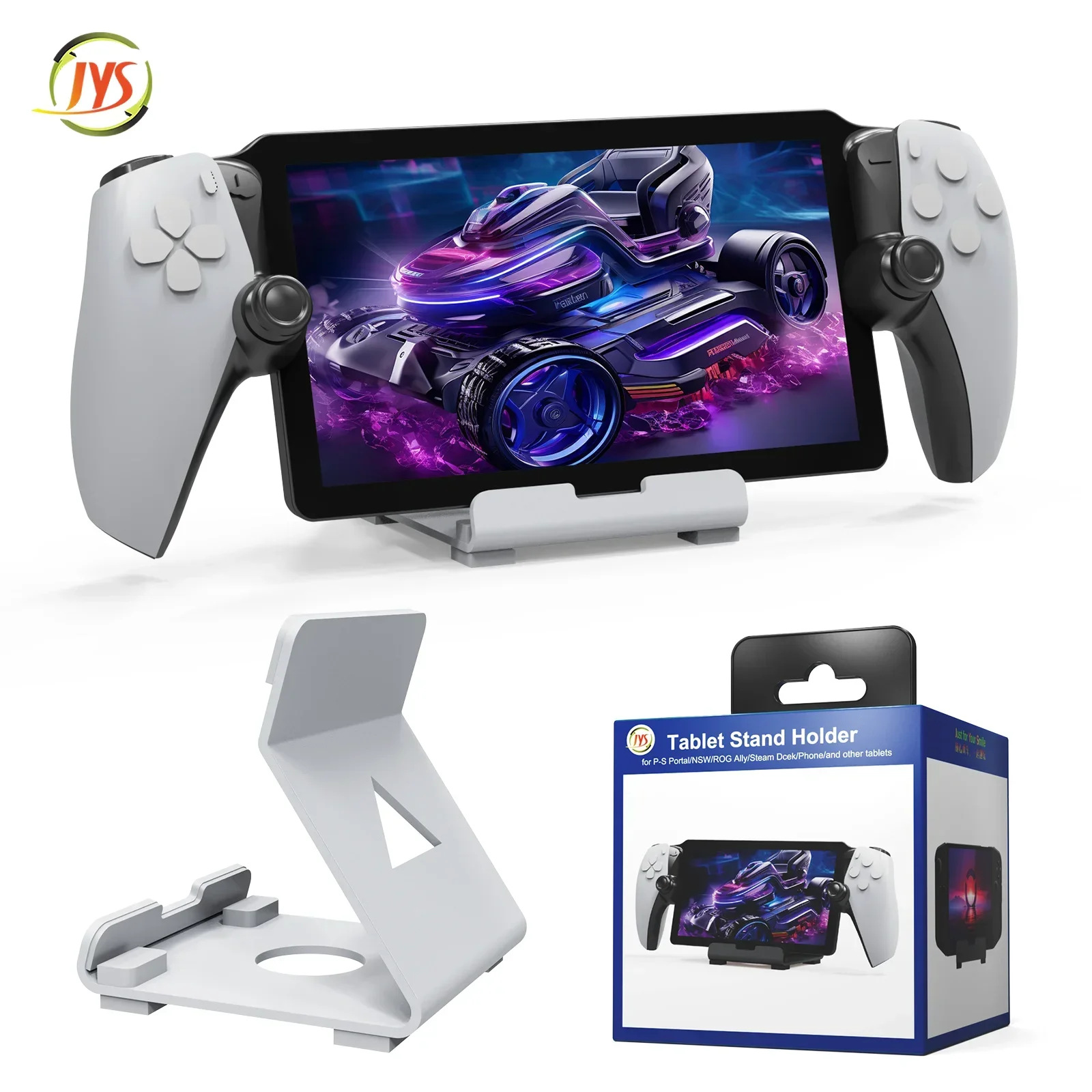 JYS-P5185 Metal Handheld Desktop Stand for PS5 Portal /SteamDeck/ROG Ally/Phone