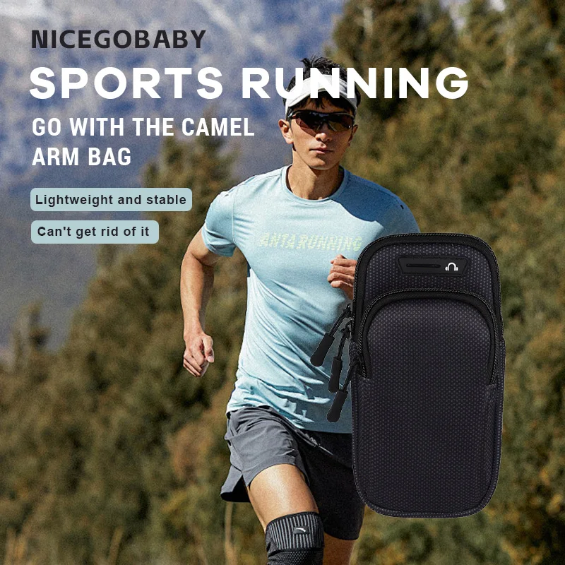 Arm Bag Waterproof sports phone case Money Key Outside Sports Running Fitness Simple Arm Bag with nicegobaby Wrist sports arm bag