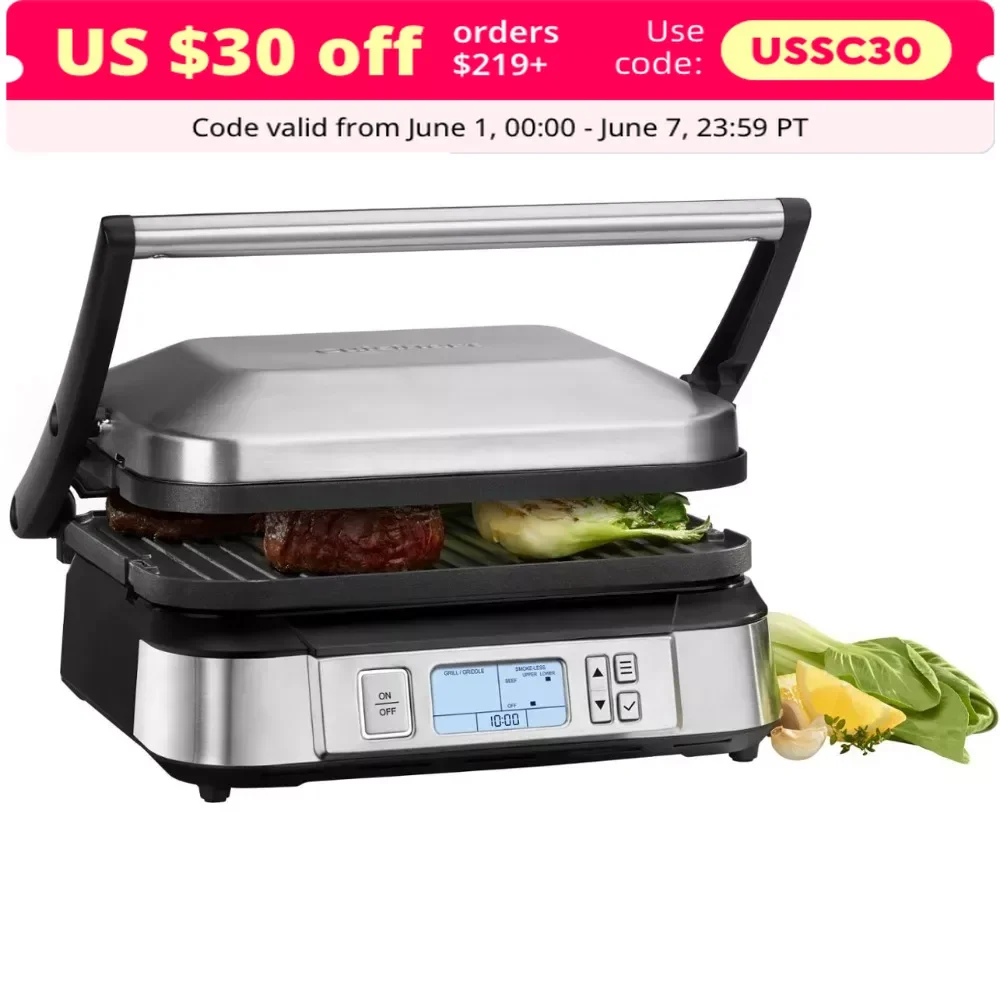 

Countertop Indoor Contact Griddler with Smoke-Less Mode GR-6SP1 - Stainless Steel
