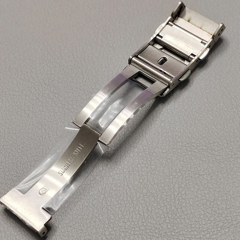 Luxury 316L Stainless Steel Watch Clasp Adjustable Buckle for Seiko Strap Clasp Metal Polished Brushed Button Double Snap Buckle