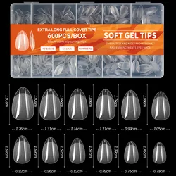 600-Piece Full Cover Press-On Nail Tips Set (05)