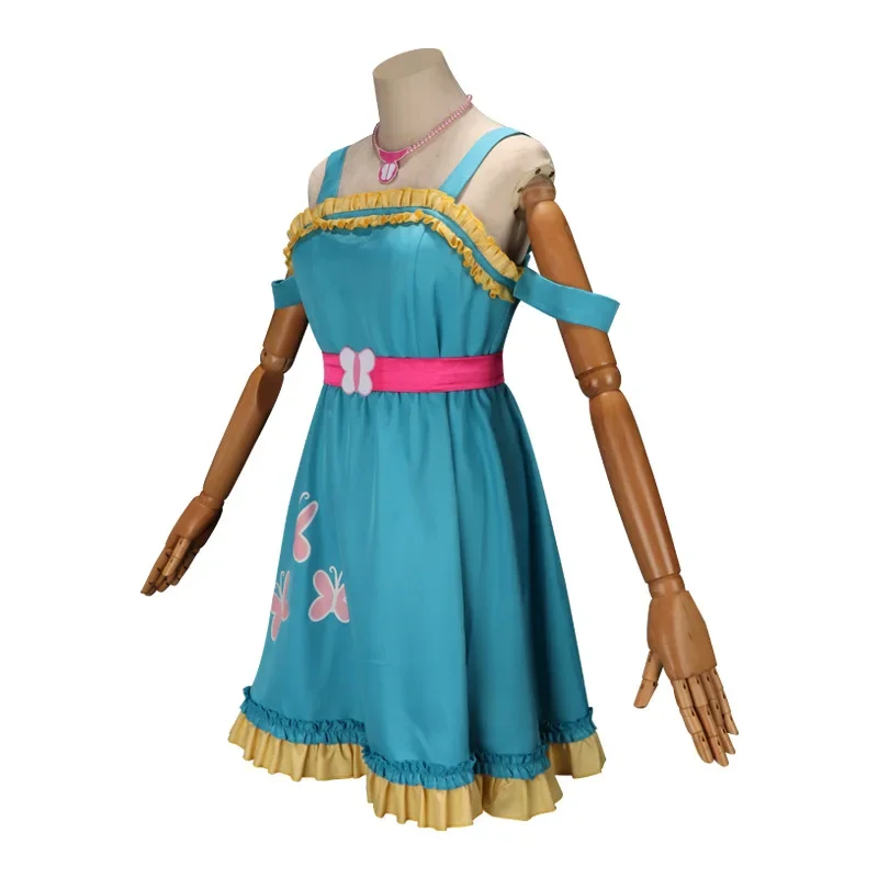 Cartoon Fluttershy Human Cosplay Costume Adult Women Girls Princess Dress Suit Halloween Uniform Outfit Party