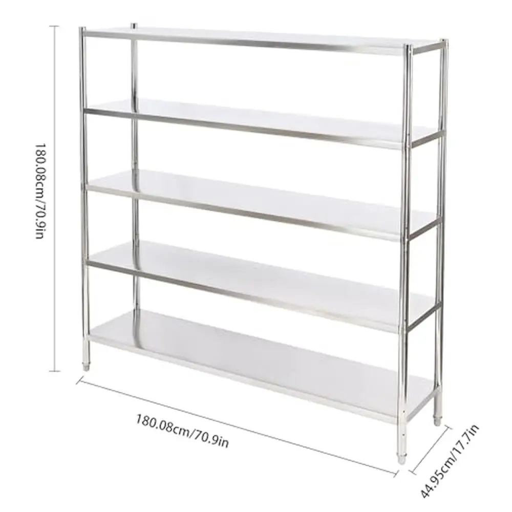 Adjustable Stainless Steel Storage Shelves 5 Tier Industrial Shelving Garage Warehouse Kitchen 3