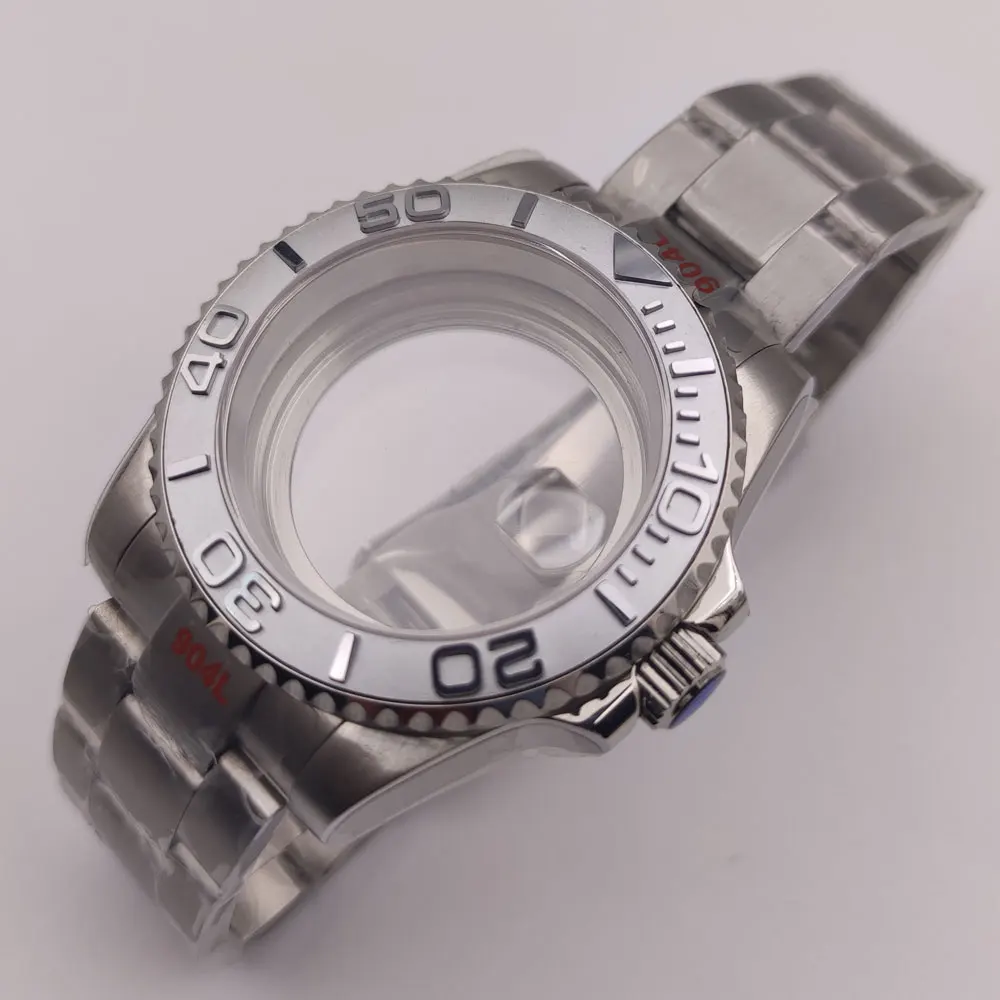

40mm Sapphire Crystal Watch Case Fit NH35A NH36A Miyota 8215 821A 8205 DG 2813 ETA 2836 Movement Fix Bezel