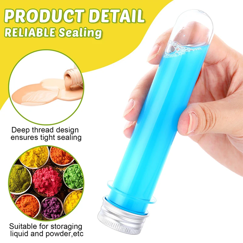 Clear Plastic Test Tubes 10Pcs 40ml Clear Bath Salt Tubes Test For Plants Scientific Experiments Candy Storage