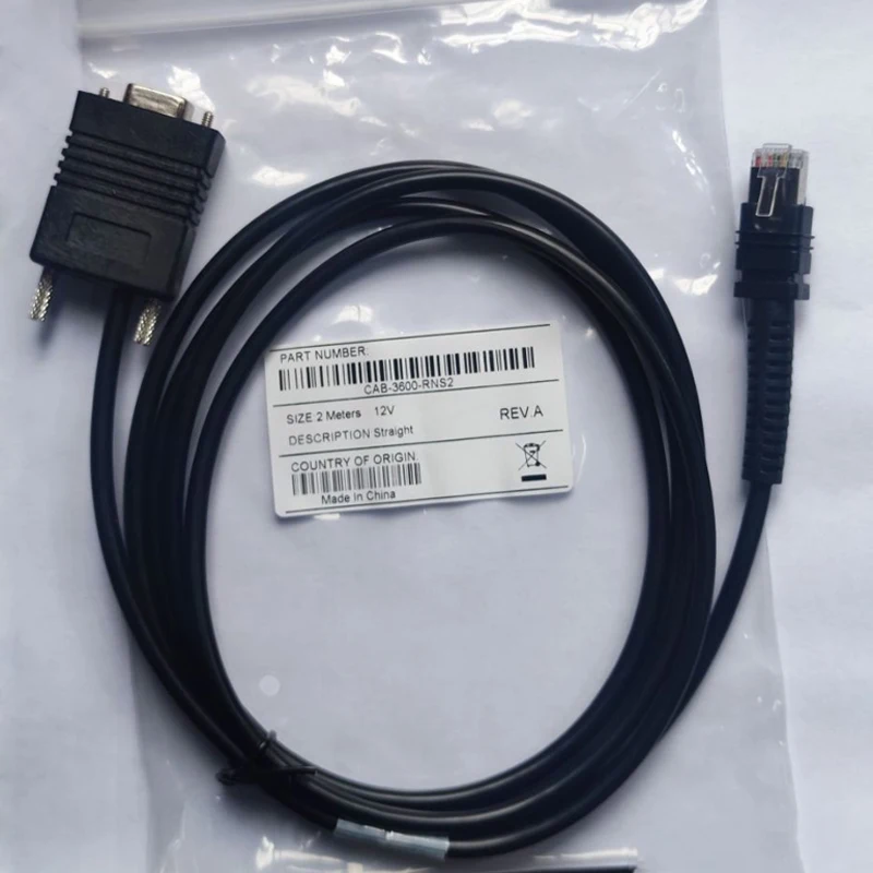 12V 2M RS232 Serial Straight Cable For Zebra LI3608 LI3678 DS3608 DS3678 Barcode Scanner Data Cable